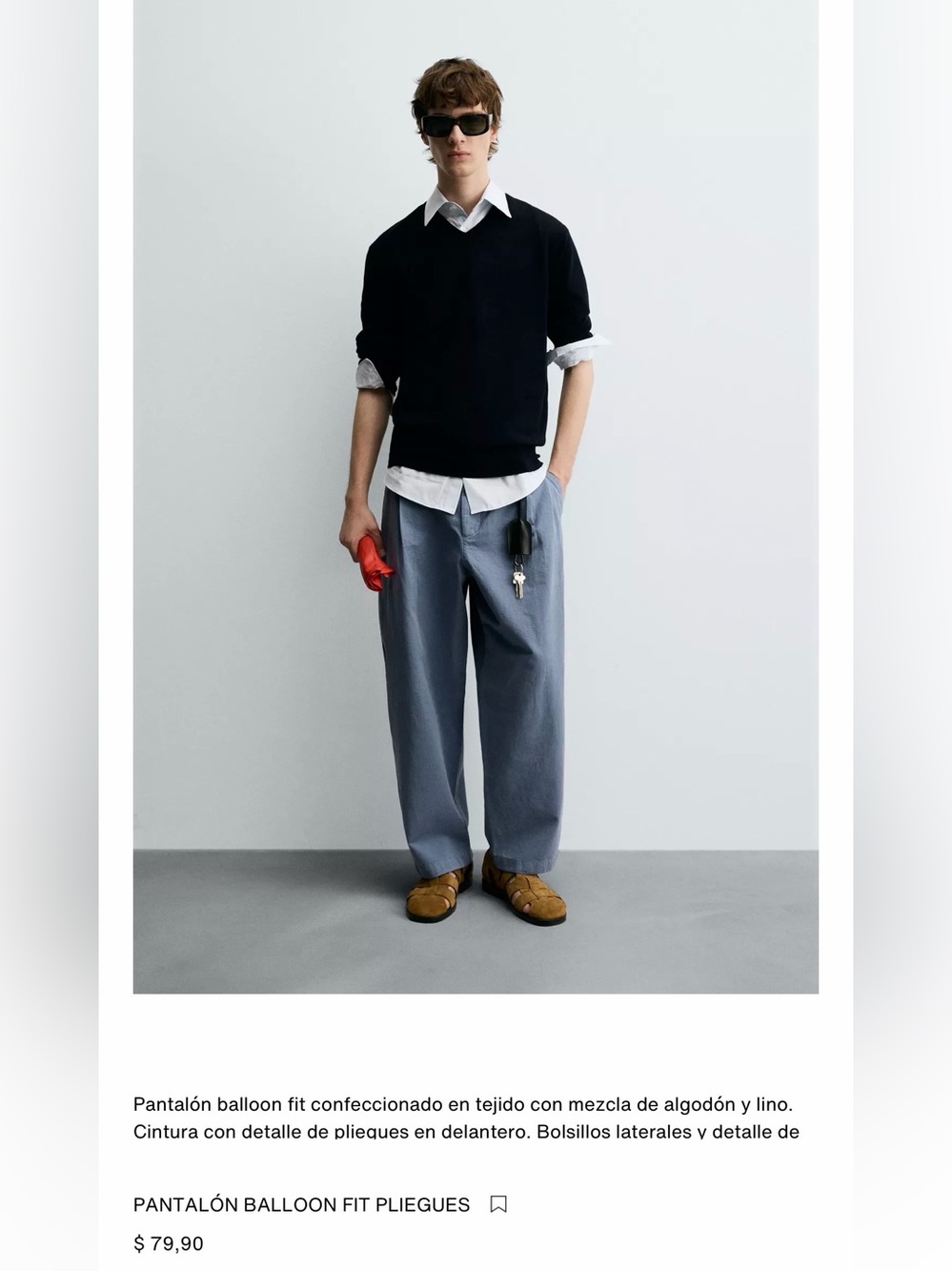 Zara Men's Casual Balloon Fit size 44  Blue